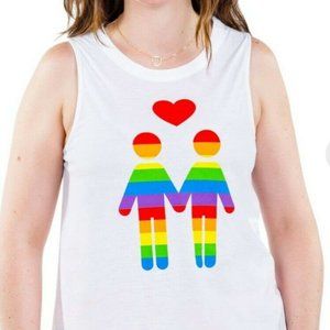 Tipsy Elves Womens Rainbow Love Tank Top Pride XL